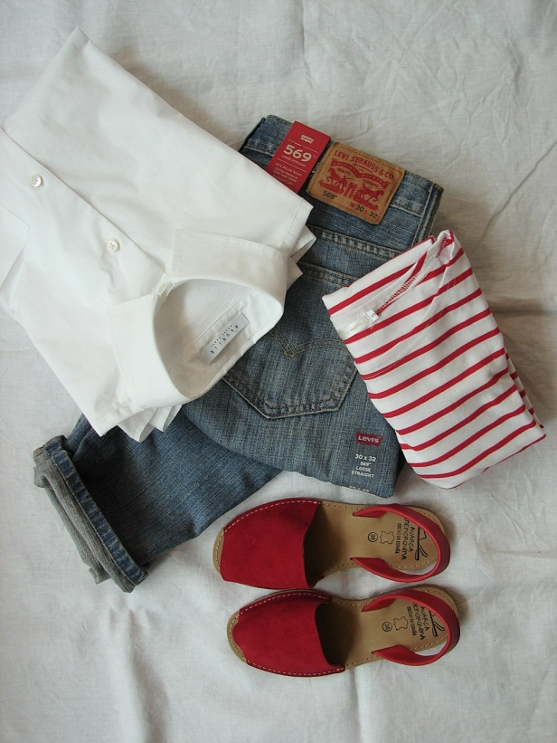 An image of clothes and a pair of shoes